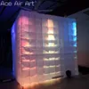 wholesale 2.4x2.4x2.4mH Photo Booth Inflatable Selfie-Booth LED Cube Booth for Wedding/Party Photographing or Business Rental