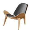 Nordiska mitten av århundradet design trär matstol vardagsrum läder böjd träskal form lounge stol möbler för hotelllobby