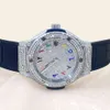 Luksusowe wyglądające w pełni oglądaj mrożone dla mężczyzn Kobiet najlepsze kunszt unikalny i drogie Mosang Diamond 1 1 5A zegarki dla Hip Hop Industrial Luxurious 7666