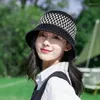 Boinas de malha de malha clipe de papel oco de papel de sol fria de tigela fria para feminino de protetor solar coreano de verão