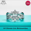 Cluster anneaux Anujewel Moisanite Mariage Band Set 925 Sterling S Lab Color Lab Créé Diamond Crown Bridal Ring For Women Jewelry