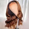 Mel loira ombre renda de renda frontal wig desgaste vai destaque