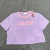 Sweats à capuche féminin Sweatshirts CE23SS PRODUIT COLOR BLOC LETTRE COUPE COUPE TOP TOP T-shirt amusant pour enfants Lilac Purple Matching avec Little Doll Tee