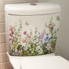 1 -stc bloemen toiletsticker wc decoraties groene plant bladeren toilet deksel sticker sticker badkamer muurstickers zelfklevende muurschildering