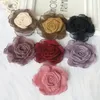 Fleurs décoratives 10pcs 6cm en mousseline de soie en mousseline de soie rose Rose Fleur Patte à la main Faire artisanat Enfants Headswear Decor Chapeaux Collier Vêtements