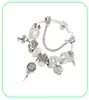 Brins bracelet charme de cristal blanc perles de coeur diy bijoux pendentif entier 2055070