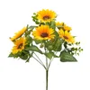 Fleurs décoratives Bouquet de tournesol artificiel Ornement Ornement Party de mariage POPS Festival Festival Home Decoration