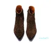 Leopard Mens Biker Boots Western Wyatt Shoes Plus Size 46 Fashion Designer Men039s Shoes Genuine leather Fashion Chelse Boots f5014095