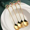 Dinnerware Sets 6pcs Christmas Spoon Fork Set Stainless Steel Year Tableware Decoration For Home Xmas Gift