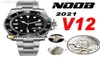 2021 N V12 116610 SA3135 Automatisk herrar Titta på svart keramik Bezel och Dial 904L Steel Armband Ultimate Super Edition Rätt SH8318468