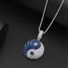 Pendant Necklaces Hip Hop Iced Out Tai Chi Yin Yang Pendants Eight Diagrams Taoism Charm Round Chains For Women Men Jewelry