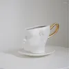 Tassen Untertassen Nordisch einfache Kaffee Tasse Untertasse Set Home Face Shape Tassen exquisit