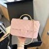 24K CF Uchwyt sprzętowy torba designerska torba na ramię skórzana klapa Diamond Złote sprzęt metalowy metal CC Burzacz luksusowa torebka Matelasse łańcuch crossbody Bag 22 cm