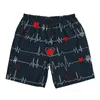 Heren shorts elektrocardiogrambord zomer Kawaii cool Stijlvolle strandman sport fitness snel droge patroon zwemstammen