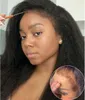 13x4 Kinky Straight Human Hair For Black Women HD Transparent Lace Front With Baby Natural Hairline Yaki 240401