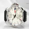 Zupełnie nowa sprzedaż Miglia XL White Dial Men Automatyczne maszyny zegarek ze stali nierdzewnej Męskie sportowe zegarki gumowe pasmo 218Q