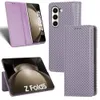 Для Samsung Z Fold 5 Cover Leather Flip Stand Wallet Deluxe Phone Case для Galaxy Z Fold5 5G Pearlescent Check Case Cash