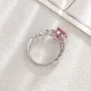 Klusterringar ybo äkta runda klippt naturliga rosa topas för kvinnor 925 sterling silver trendig romantisk gåva fina smycken