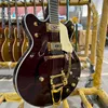 Custom 2017 Neuankömmling GRE G6122-1962 Brown Jazz Semi Hollow Body E-Gitarre Bigs Tremolo Bridge Gold Hardware Drop Versand