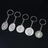 Nyckelringar Katolska jungfruliga Mary Alloy Keychain Antik Sliver Color St.