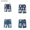 Herren kurze Jeans Straight Löcher enge Jeanshose Casual Blue Summer Italien Style Jeans Designer Hippop Stickerei Slim Streetwear Großhandel Uugb