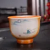 Tasses Saucers en céramique tasse à thé peint à la main