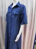 Vestido de jeans de Springsummer Single Basted Split Tight Sexy Street Style Retro Retro Robe Feminino 240412