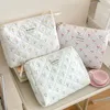 Cosmetic Bags Cotton Quilted Makeup Organizer Storage Bag Cute Cherry Case Skincare For Women And Girls