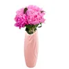 Vase de fleurs en plastique panier de pot blanc vert rose rose vase en plastique inonbreuse en céramique look fleur vase à la maison décoration de salon