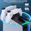 Chargers Dual Fast Charger For PS5 Controllers Dualsense Wireless Controller Charging Dock Station With RGB Lights For Sony PlayStation 5