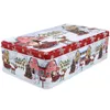 Butelki do przechowywania Tinplate Candy Tin Christmas Box Metal pojemnik na ciasteczka