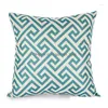 Cushion/Decorative Pillow Nordic Style Quatrefoil Turquoise Geometric Printed Er Home Decorative Sofa Coffee Car Chair Throw Case Dr Dhmad