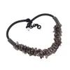 Anhänger Halsketten Tumbeelluwa Multilayer stürmte Steinperlen Choker Breites Halskettenschmuck für Frauen