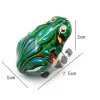 Clockwork Green Jumping Frog Fun Kids Classic Tin Wind Up Toy Iron Homports Waysing Christmas Fiesta Goadies Game