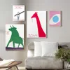 David Shrigley Shark Pig Dog Slipper Wall Art Canvas Måla nordiska affischer och skriv ut väggbilder för vardagsrumsdekor