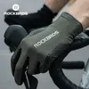 Rockbros Summer Cycling Gloves Breattable Mtb Road Bike Nonslip Pouch Screen Spring Full Finger Motorcykel Riding 240402