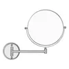 Electroplated Wall Mounted Folding Mirror Bathroom Toilet 6/8 Inch Magnifying Beauty Makeup Mirror Round Metal Mirrors Bathroom
