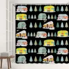 Shower Curtains Cartoon Camper Kids Colorful Bus Picnic Camping Tree Modern White Children Bathroom Decor Polyester Fabric Hooks