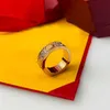 Designer Charm V Gold plaqué Mijin Carter Plus Anneau Deux ou trois rangées d'édition de diamant large et étroite avec couple Sky Star Rose Couple