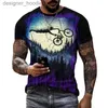 Męskie bluzy bluzy rowerowe Retro Sports 3D Druk Męski T-sens O-Neck Krótkie rękawowe czarne koszulka Męskie Ubranie uliczne Wysokiej jakości koszulka C240412