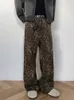 Męskie spodnie 2024 Fashion American Style Leopard Prosto Casual Denim High Street modne oryginalne dżinsy męskie