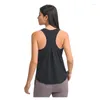 Tank femminili Luolu Lady Sports Long Top.Top yoga. Maglietta senza maniche per il tempo libero che corre.Sciolto e traspirante con logo