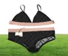 Sexy Women Lace Lingerie Designer Embroidery Letters Bikini Sleepwears Female Contrast Color Summer Underwear4466185