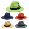 Berets Fashion Men Women Fedora Hat шерстяная шерстяная джентльменская классическая джаз -шапки в британском стиле панама широкий края сплошной цвет