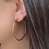 Boucles d'oreilles cerceaux 1pair gold couloir acier inoxydable pour femmes hommes grands / petits cercle rond 2024 Classiques Bijoux tendance bijoux