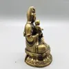 Estatuetas decorativas chinesas guanyin buddha estátua decoração caseira decoração retrô de cobre budismo ornamentos decoração desktop miniaturas artesanato de bronze artesanato