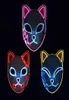 Фокс маска Хэллоуин вечеринка японская аниме косплей костюм светодиодные маски фестиваль одолжение для реквизита20494333883