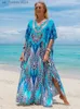 Grundläggande avslappnade klänningar 2024 Leopardtryck Kaftanklänningar för kvinnor plus Size Summer Beach Swim Cover Up Loose Fit Resort Wear Maxi Dresses Q1415 T240412