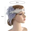 Vrouwen Flapper Hoofdband Faux Pearls Feather Tassels Rhinestone Bridal Flapper Headpiece Bridal Flapper Koofpijp Haaraccessoires