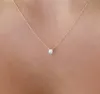 Fashion Gold Diamonds Necklaces Delicate Solitaire Pendant Dainty Pendants Necklace Bridal Jewelry Floating Diamond Jewellery3843348